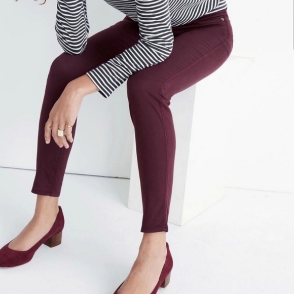 MADEWELL Size 27 Burgundy High Riser Skinny Jeans - Picture 2 of 8